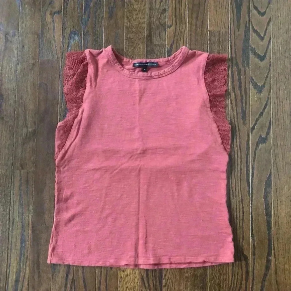 White House Black Market Women’s M Burnt Orange Scalloped Lace Sleeveless Tank - Picture 1 of 9